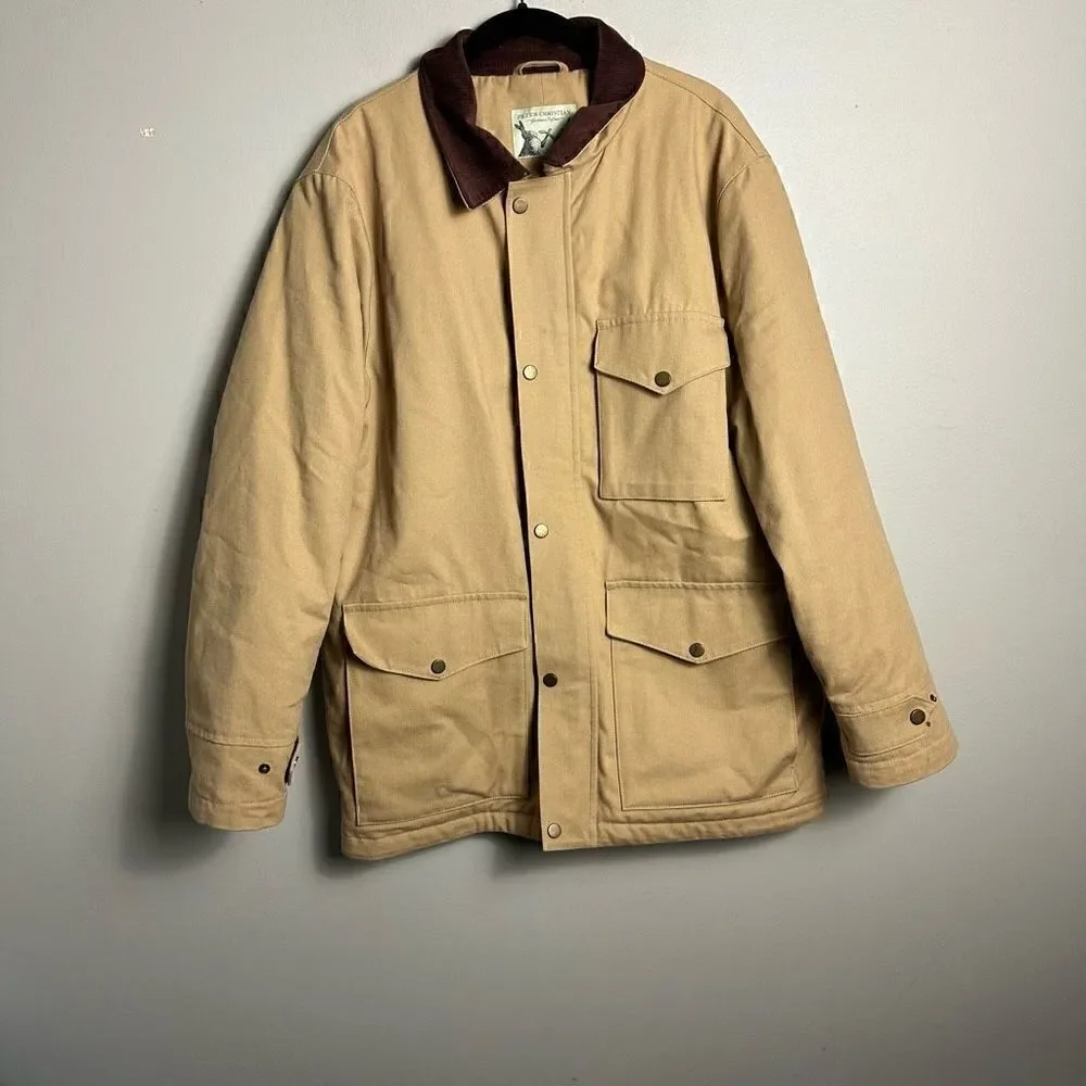 Peter Christian tan cotton canvas barn coat 42